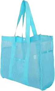 [Generic] Beach Bags, Beach Bags for Women, Waterproof Sandproof Large Storage Mesh Pouch, Toy Organizer for Women Swim Family Vacation Camping Cruise Kids Summer
