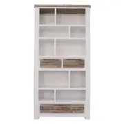 Homestead Multi-Shelf Timber Bookcase - White/Wood