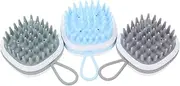 PEPLAYTAL 3Pcs Silicone Shampoo Brushes for Scalp Massagers for Bath Care Gentle Hair Cleaning Mixed Colors Bath Supply for Scalp Massage and Relaxation