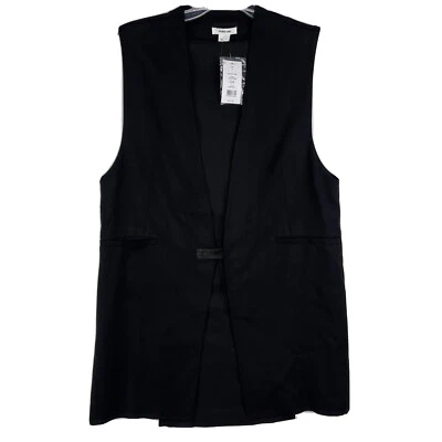 Helmut Lang Womens Black Ark Suit Vest Sleeveless Top Size Large NWT
