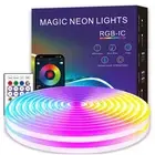 LED Neon Rope Lights, RGB Plus IC Neon Strip Lights, IP68 Waterproof Dimmable...