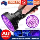 100 LED UV Flashlight Torch Light Lamp Ultraviolet Blacklight Aluminum 395 nM AU