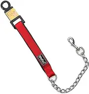 Petface Short Chain Lead with Padded Nylon Handle, Red