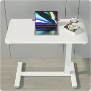 Adjustable Overbed Bedside Table，Portable Desk，Wheels Pneumatic Mobile Standing