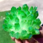 378G New Find green PhantomQuartz Crystal Cluster MineralSpecimen
