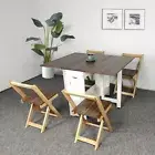 Dining Table and 4 Chairs Set Folding Garden Table Kitchen Dining Table