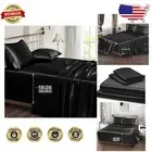 Luxurious Extra Deep Pocket King Size Satin Sheets Set - Cooling Black Elegance