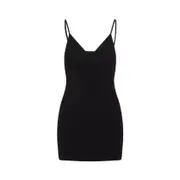 [Jacquemus] Jacquemus-Black La Mini Robe Viscose Mini Dress-Donna 32 FR
