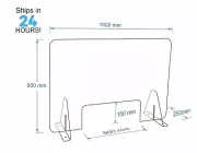 60x100cm Sneeze Guard / 4.5mm Acrylic Counter Screen Barrier / Protective-shield