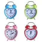 Heart Shape Bell Alarm Clock No Ticking Silent Night Light Time Clocks