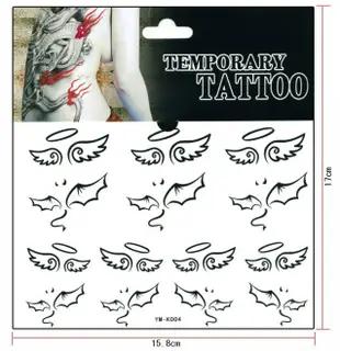 【萌古屋-出清品】天使與惡魔翅膀 - 男女防水紋身貼紙原宿刺青貼紙K01