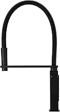 ACA International WELS Kitchen Mixer Tap Rubber Gooseneck Laundry Sink Bar Faucet Taps 360° Swivel Pull Out Kitchen Sink Mixer Tap Solid Brass Faucet(Matt Black)