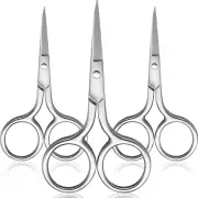 3 Pairs Nose Hair Scissors Facial Hair Scissors Small Scissors Stainless Steel S
