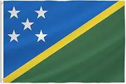 PTEROSAUR Solomon Islands Flag, 2x3 Ft Solomon Islander National Flag, Brass Grommets Indoor Outdoor Decoration Banner