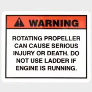 Boat Propeller Warning Decal | 2 1/2 x 2 Inch Orange Black White