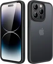JETech Matte Case for iPhone 14 Pro Max 6.7-inch, Shockproof Military Grade Drop Protection, Frosted Translucent Back Phone Cover, Anti-Fingerprint (Black)