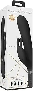 Shots Toys Womens Vive Chou Double Action Interchangeable Rabbit Vibrator - Black