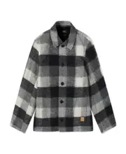 Logo checkered casual jacket XS Gray
