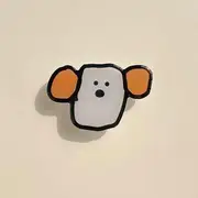 Cartoon Adhesive Phone Stand Phone Stand - Large Ear Brown Dog - Gray - One Size