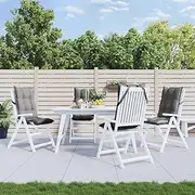 Highback Chair Cushions Grey Oxford Fabric - Outdoor Cushions, Pillows, Chair Replacement, Furniture Set, Patio Seat, 4 pcs