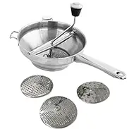Rukjmqi Food Mill for Tomato Sauce - Stainless Steel 3 Milling Discs Food Mill Ergonomic Food Grinder - Hand Food Chopper Kitchen Grinder with Handle for Applesauce & Tomato Sauce