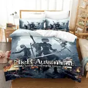 f1555 Bed Sheets ed NieR Automata Bedding Set,Duvet Cover Comforter Bed Set Quilt Cover Pillowcase,King Queen Twin Size Boys Girls AdultsBed Sheets R
