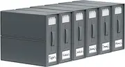 SheetCube Bed Sheet Organizers and Storage 6 Pack, Foldable Linen Closet Organizer with Window and Label, Bedding Folder Storage Box Container for Blanket, Duvet Cover Set, Bed Sheet Set - Grey