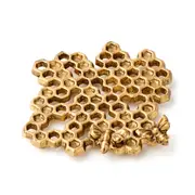 Pilbeam Living Iron 17cm Honeycomb Trivet Kitchen Decor Table Protector Gold