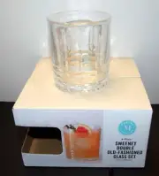 Martha Stewart Sweeney Double Old Fashioned Whiskey Glass Set - Set of 4 - NIB