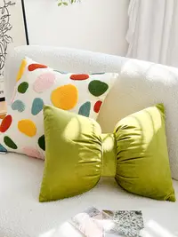 在飛比找松果購物優惠-簡約現代風蝴蝶結抱枕套含芯客廳沙發靠墊樣板間靠枕 (5.8折