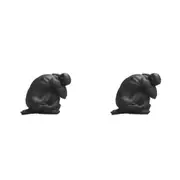 2x White Moose Resin Body Sculpture Aydian Home/Office Ornament Decor Black