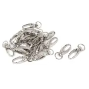 Bag Clasps Lobster Swivel Trigger Clips Snap Hook 32mm Long Silver Tone 20pcs