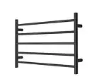 2025 Matte Black Heated Towel Rail rack round AU Standard 510*850mm wide 5 bar