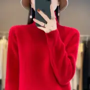Sweater Women 2023 Winter Long Sleeve Knitwear Loose Pullover High Neck Underlay