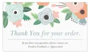 100 Thank You Cards for eBay Your Purchase Order White Floral Green