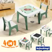 Kids Table Chairs Set 3PCS Children Drawing Activity Study Book Toy Storage Desk