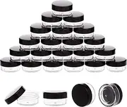 50 Pieces 3 Gram Sample Containers with Lids, Black Sample Jars, BPA Free Tiny Cosmetic Containers for Makeup, Lotion, Eye Shadow, Powder, and Lip Balms