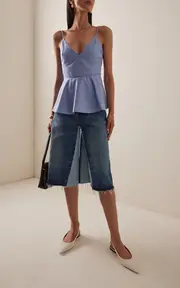 [Co] Striped Poplin Top