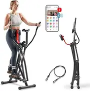 Sunny Health & Fitness Air Walk Cross Trainer Elliptical Machine Glider w/Performance LCD Monitor, Low-Impact, 30 Inch Stride and Optional Exclusive SunnyFit App Enhanced Bluetooth Connectivity