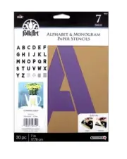 7 inch MONOGRAM STENCIL SET Letters Folkart Alphabet BOLD PLAID