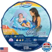SwimWays Infant Baby Spring Float with Adjustable Sun Canopy - Blue Shark 606