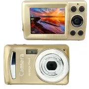 Gold Digital Camera HD 1080P 16MP 2.4'' TFT LCD Screen 4X Zoom Anti-Shake Flash