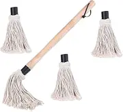 1 Set BBQ Dip Brush Kitchen Basting Brush Grease Barbecue Grill Cleaning Brush Meat Brush Basting Baster Brush for Cooking Barbeque Grill Accessories BBQ Grill Brush Cotton Yarn