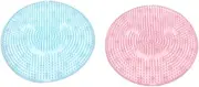 PLAFOPE 2Pcs Non Slip Bathroom Shower Foot Cleaner Massage Pads for Dead Skin Removal and Relaxation Elastic Column Design Safe for Family Use