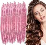 Satin Sponge-Rollers for Hair - AHSNYLC 9PCS Sponge Curlers,Soft Curlers to Sleep in,Hair Rollers,Hair Curlers No Heat,Soft Sleep Hair Rollers,Stain Heatless (Sequin pink)