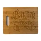 BAKING THROUGH THE SNOW Kitchen Christmas Bamboo Cutting Board Engraved Wood
