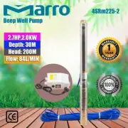 Marro 4" Stainless Steel Submersible Bore Pump Deep Well Upto 200m Head,84l/min