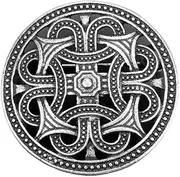 [Generic] Vintage Viking Brooch, Round Medieval Nordic Scarf Lapel Pin, Sweater Badge Buckle Decor, Cloak Pins for Coat, Shawl Collar, Scarf, Style 2, 35mm