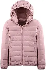 [Generic] Women's Down Jackets Ultra Light Duck Down Lightweight Coat Hooded Windbreaker Parka