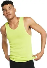 [Bonds] X-Temp Fluro Yellow Mens Chesty Cotton Plain Singlet Tank Top